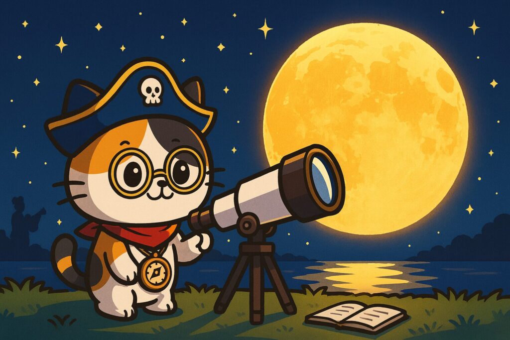 満月を望遠鏡で観察する科学的なお月見
