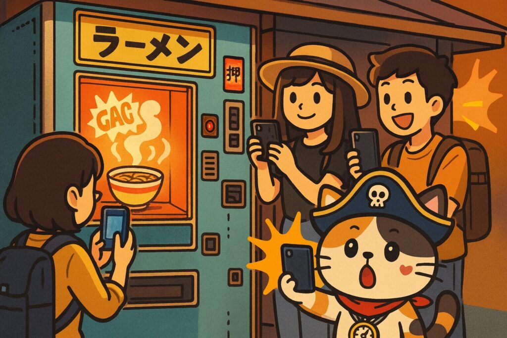 観光客に人気のレトロ自販機