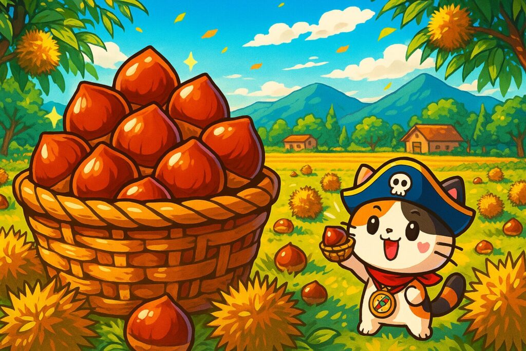 栗畑に広がる秋の風景