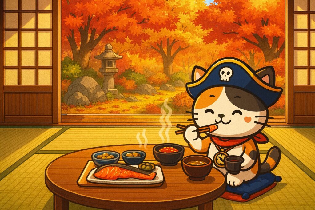 縁側と親子膳の秋