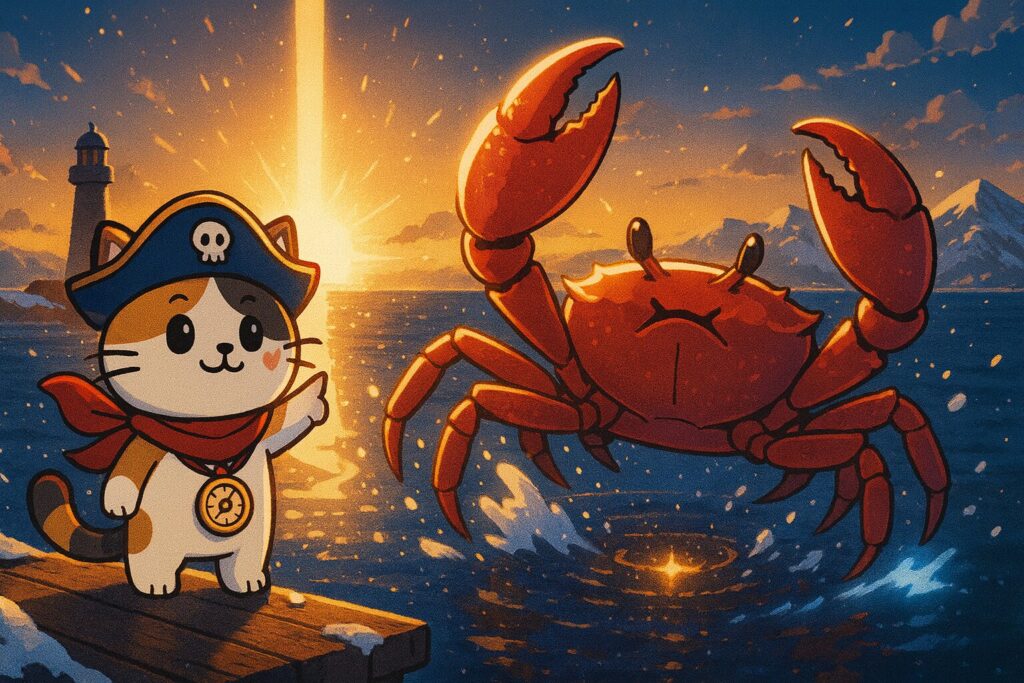 灯台と紅ズワイの対峙