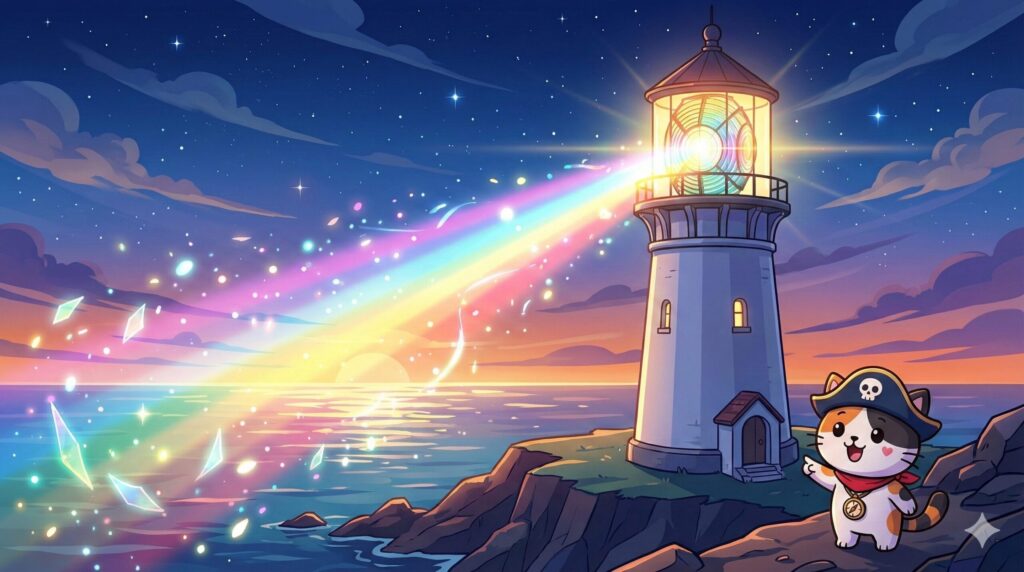 灯台と光とココロ船長
