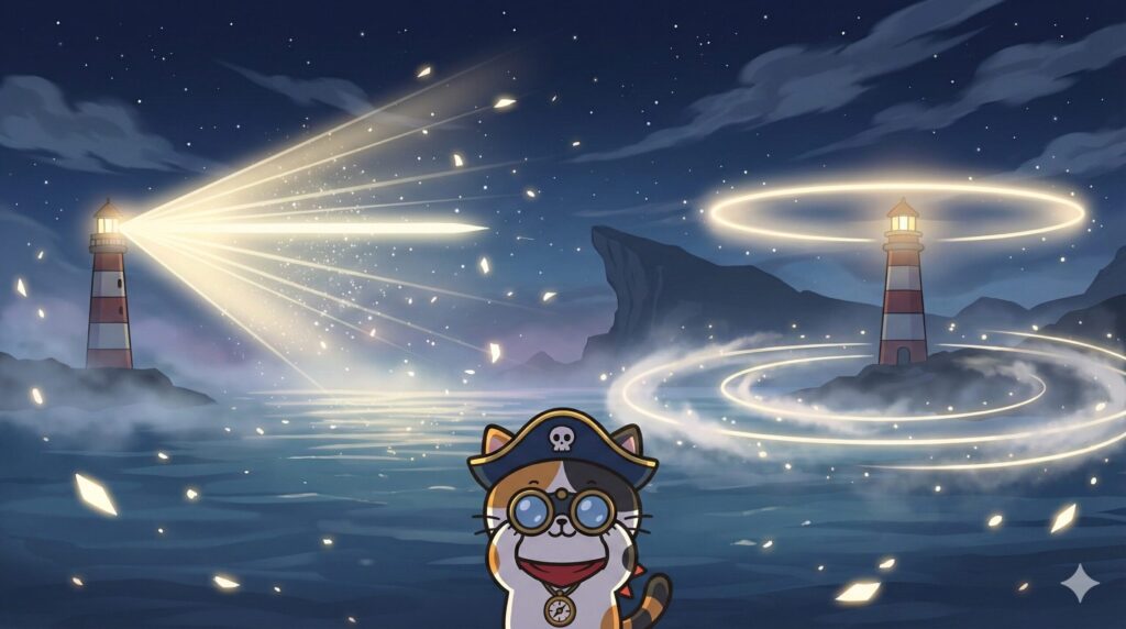 光の違いとココロ船長
