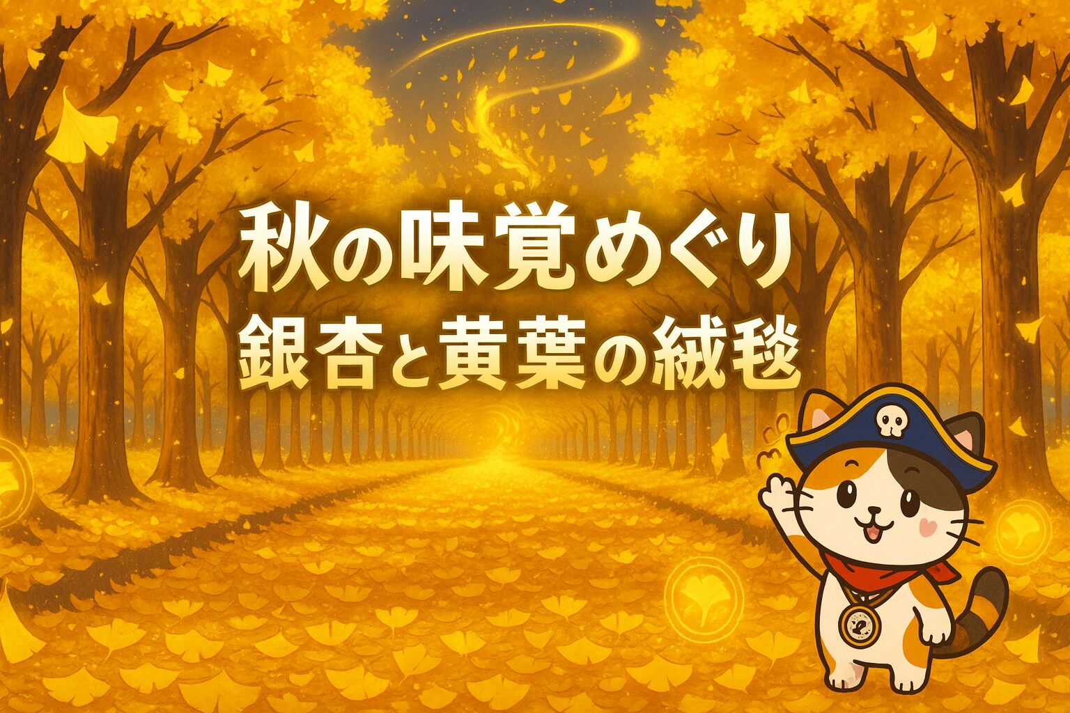 銀杏と黄葉の絨毯