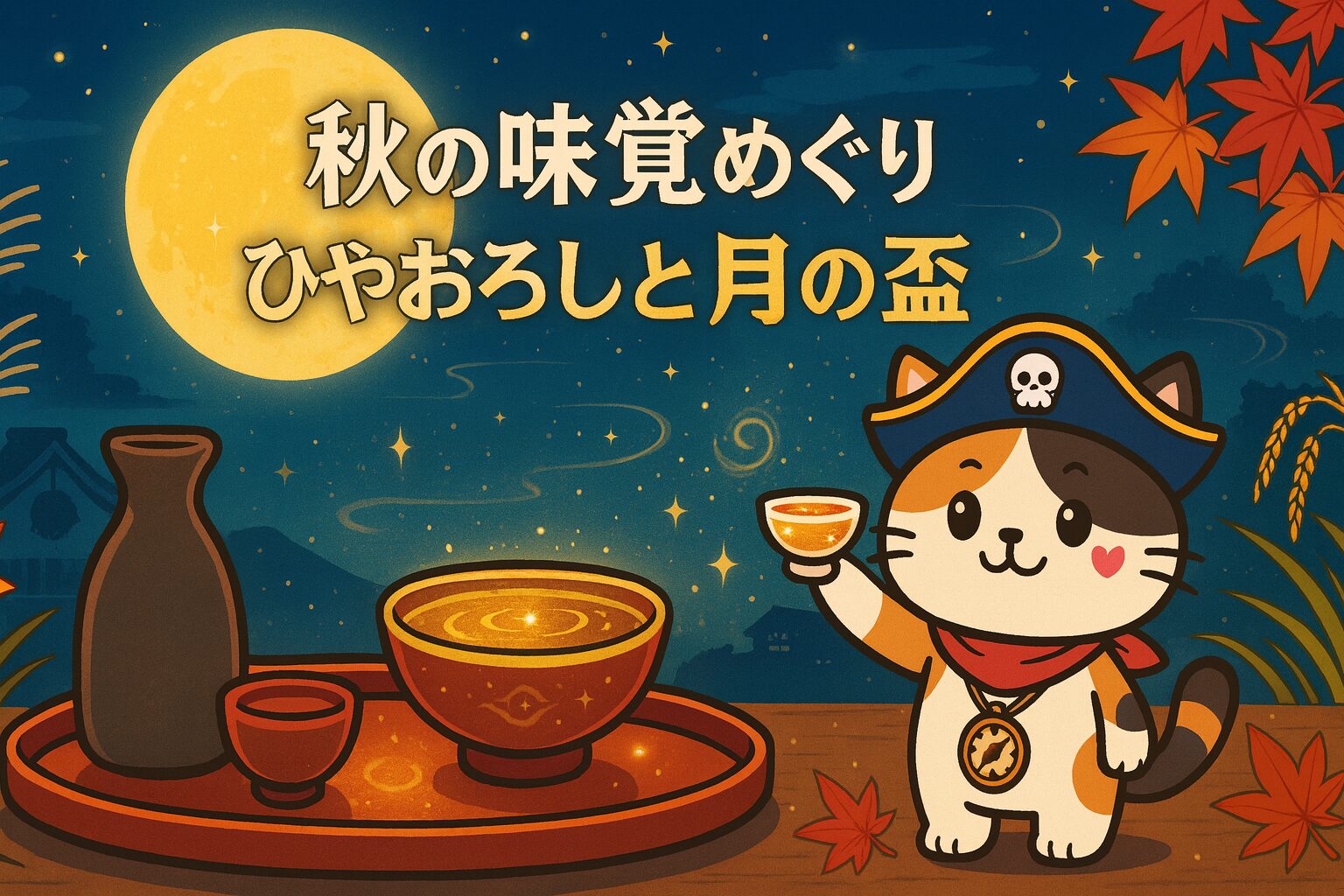 満月とひやおろしの盃