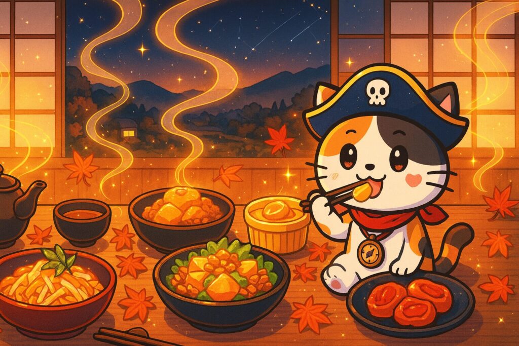 柿料理を楽しむ食卓
