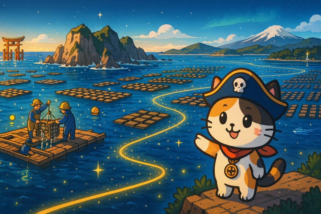 真牡蠣の共同収穫