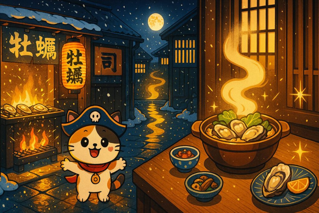 冬の牡蠣文化の一枚