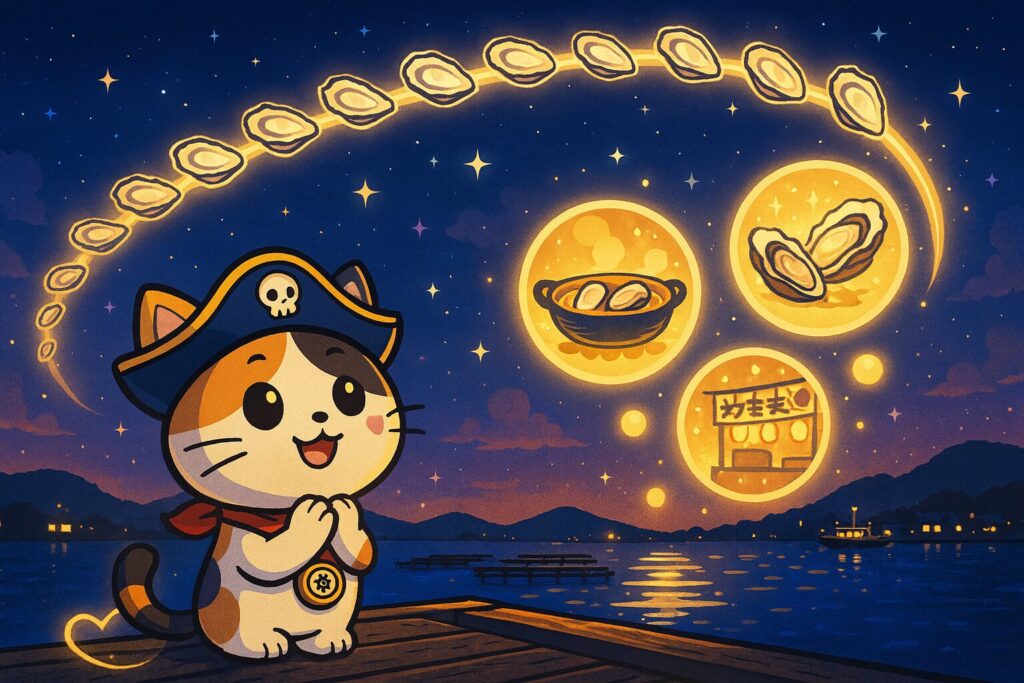 真牡蠣の記憶を見上げる