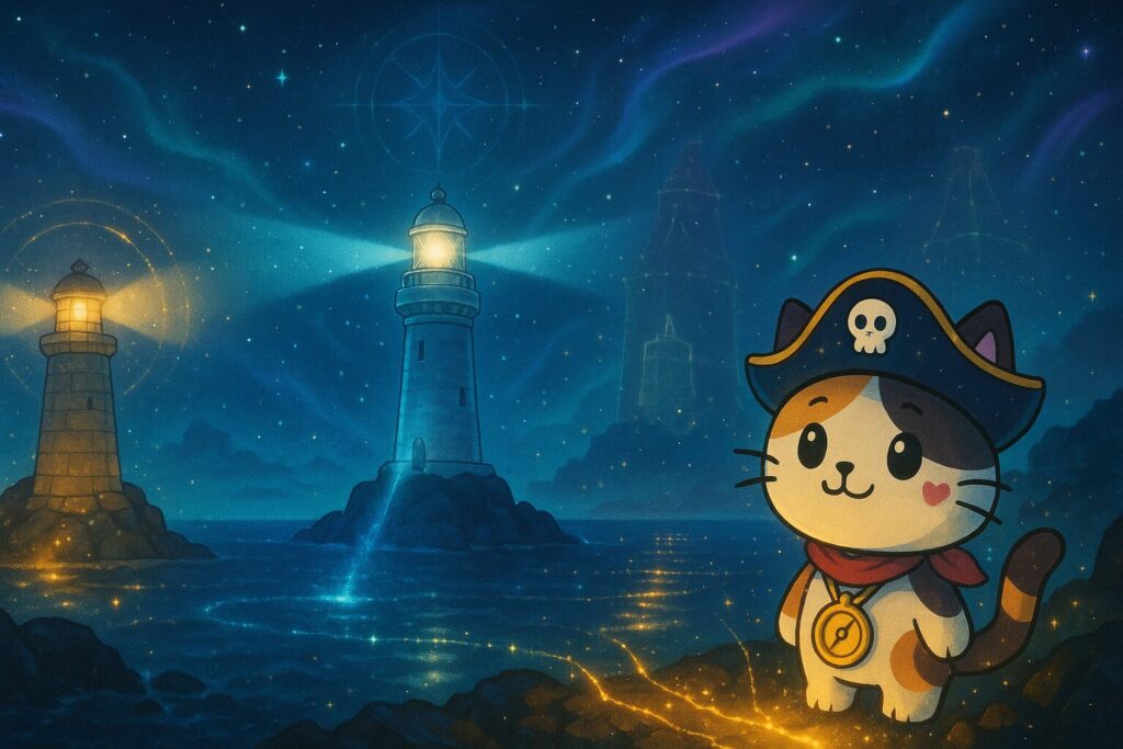 最古灯台の見比べとココロ船長