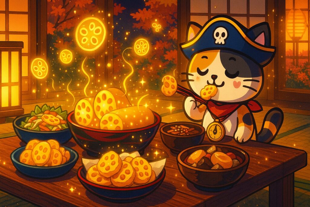 秋の食卓とれんこん