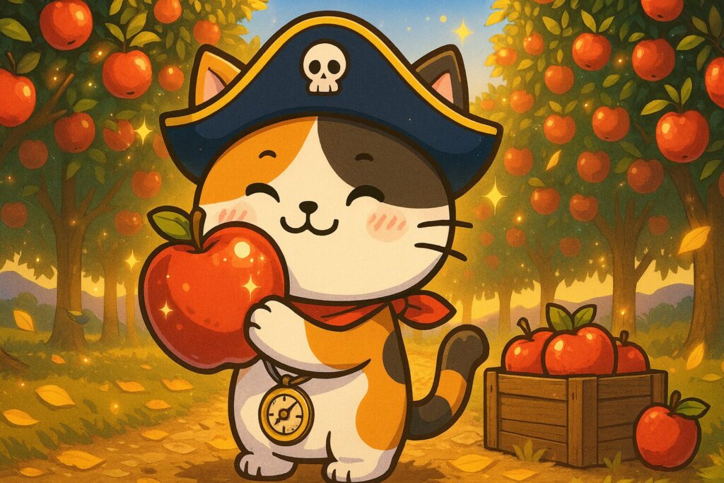 りんご抱くココロ船長