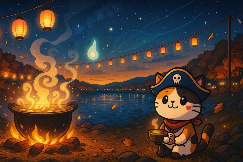 川原の芋煮会の夜