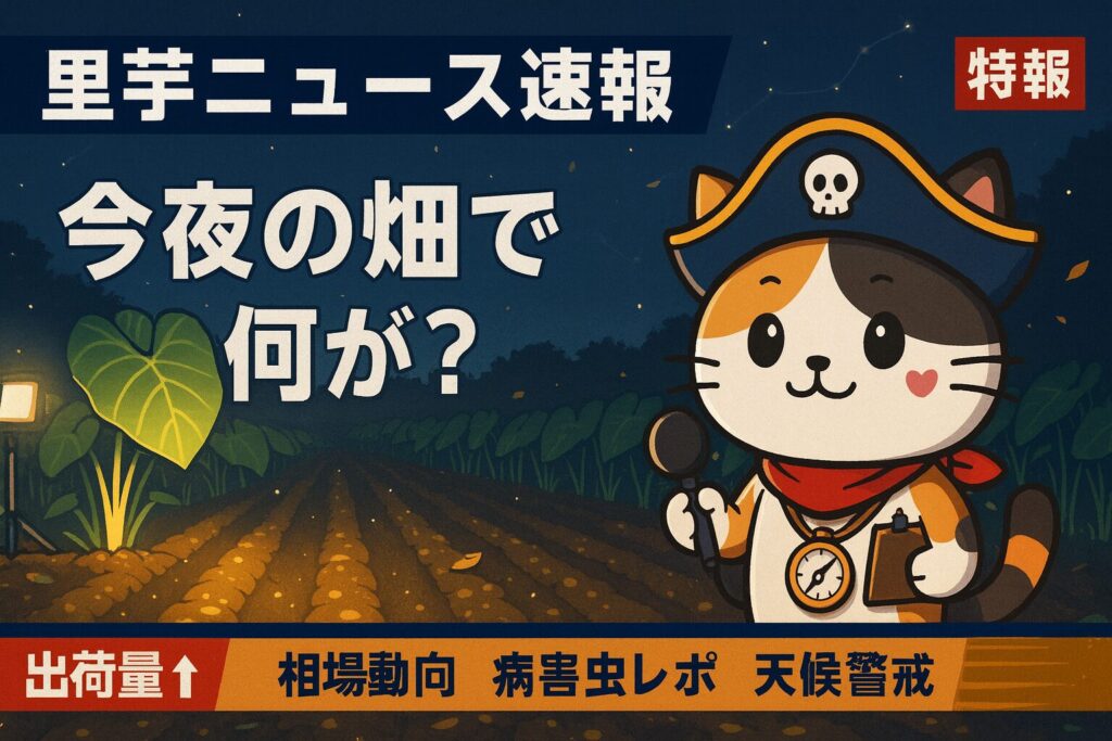 里芋にマイク取材