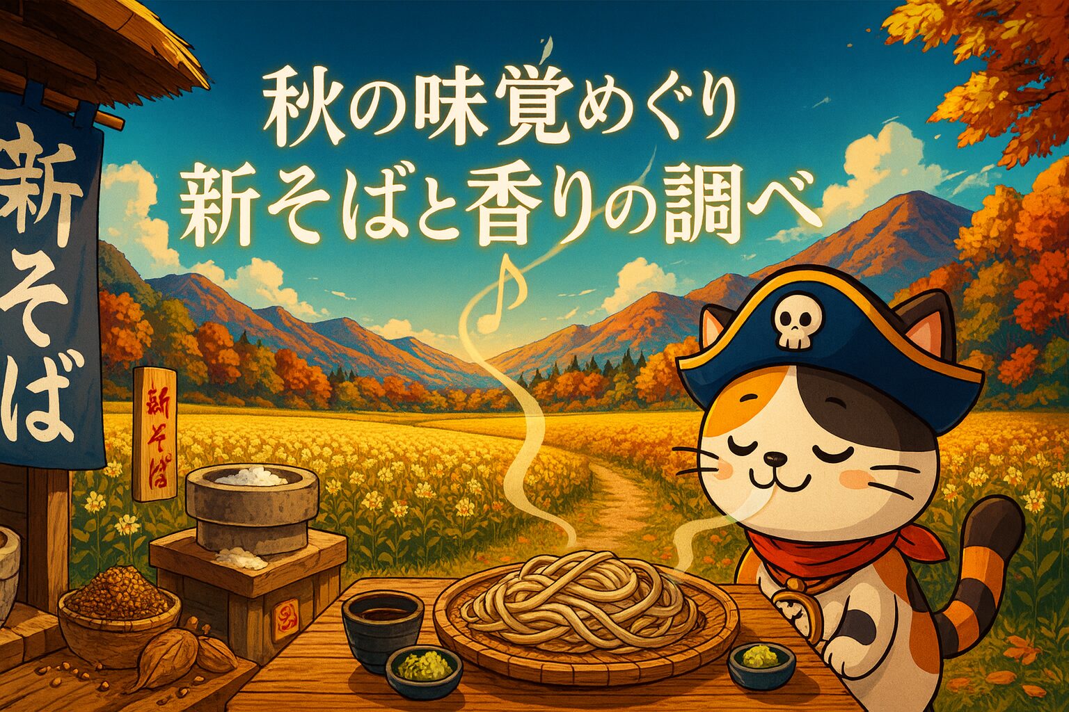 新そばの店先と畑