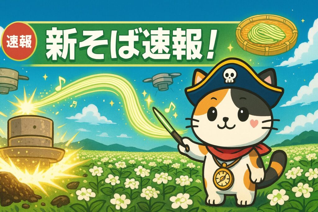 新そば速報を告げる畑