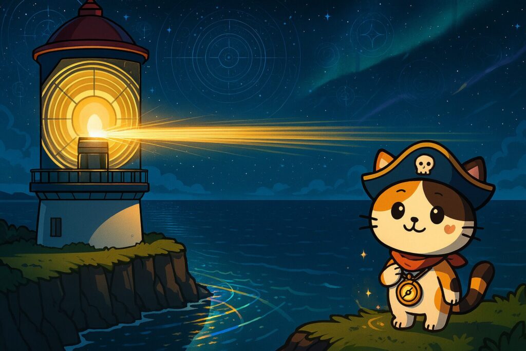 灯台レンズとココロ船長