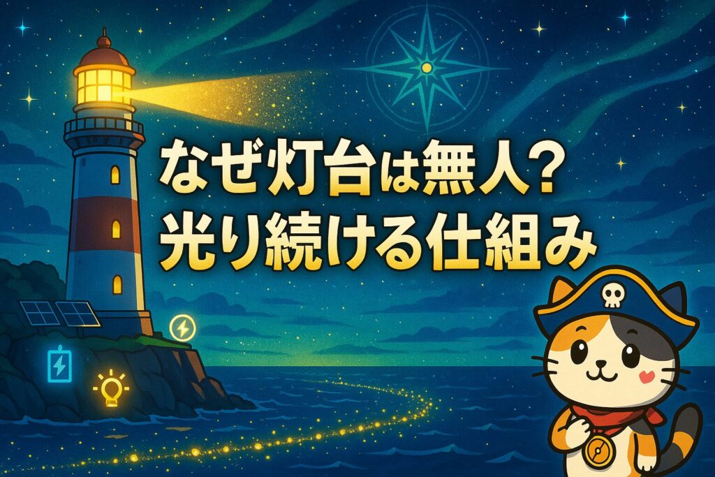 無人灯台の光とココロ船長