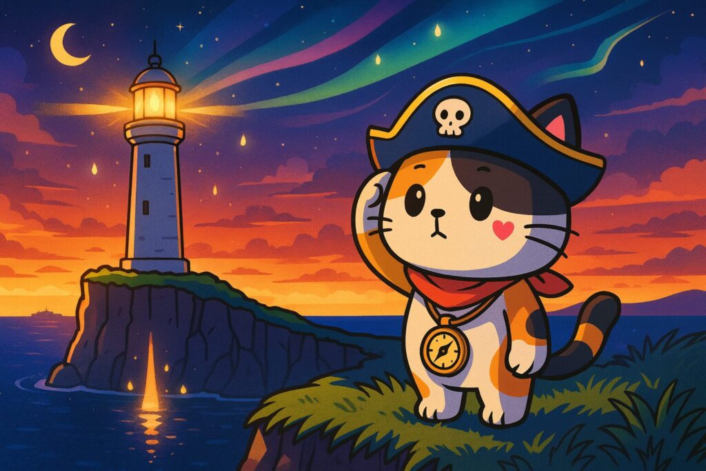 岬の灯台とココロ船長