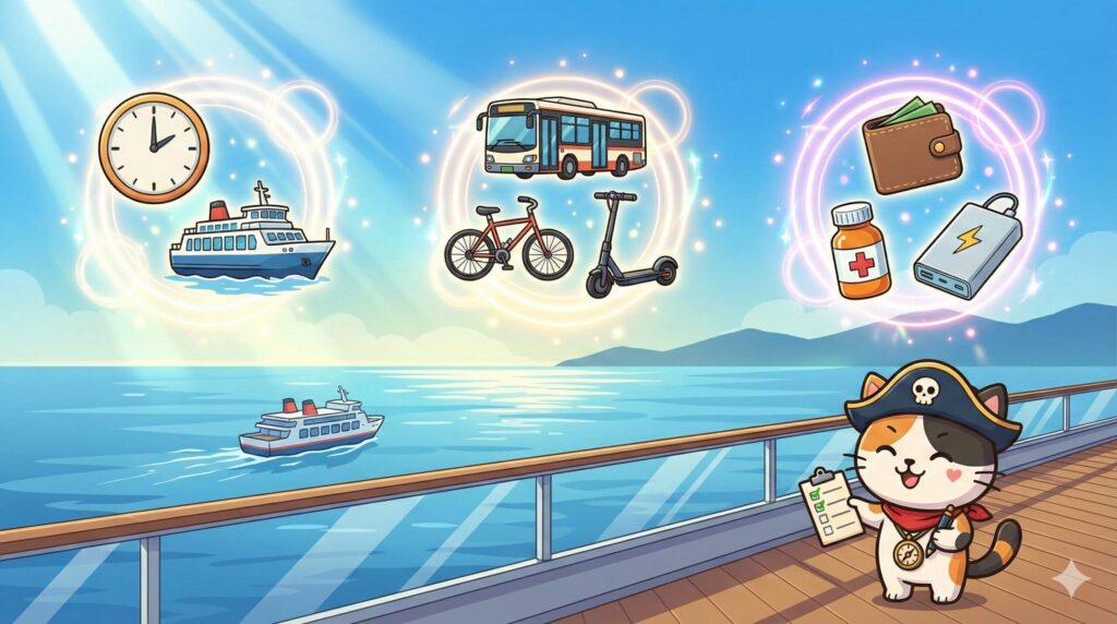 鉄則を確認するココロ船長