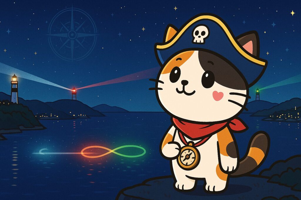 灯台の光とココロ船長
