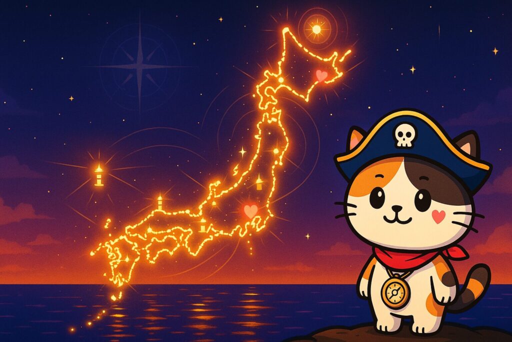 光る列島とココロ船長
