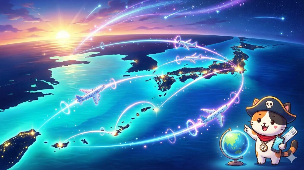 直行便マップとココロ船長