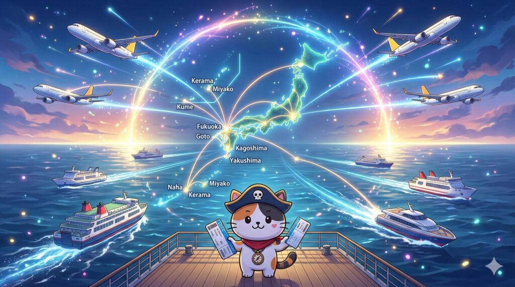 空と海ルートとココロ船長