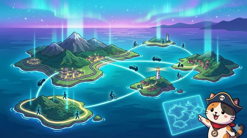 離島マップとココロ船長