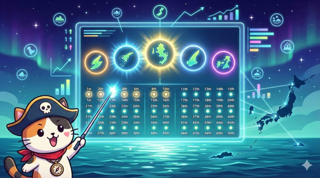 離島一覧表とココロ船長