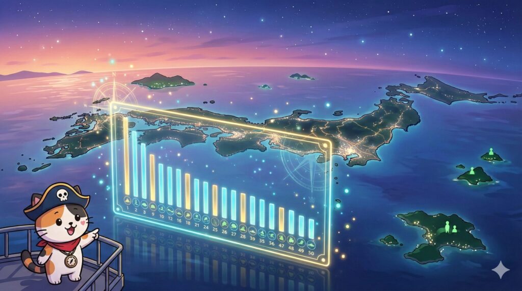 海のランキングを見るココロ船長
