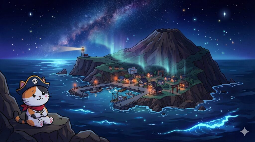 秘境の小さな離島とココロ船長
