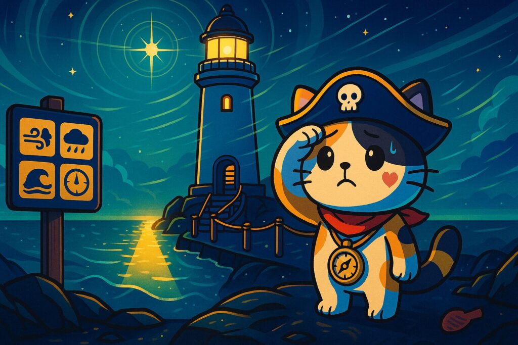 安全注意とココロ船長
