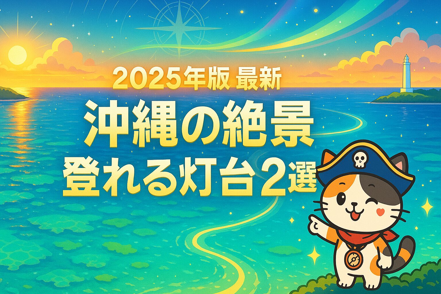 沖縄の灯台とココロ船長