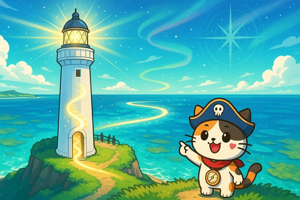 参観灯台とココロ船長