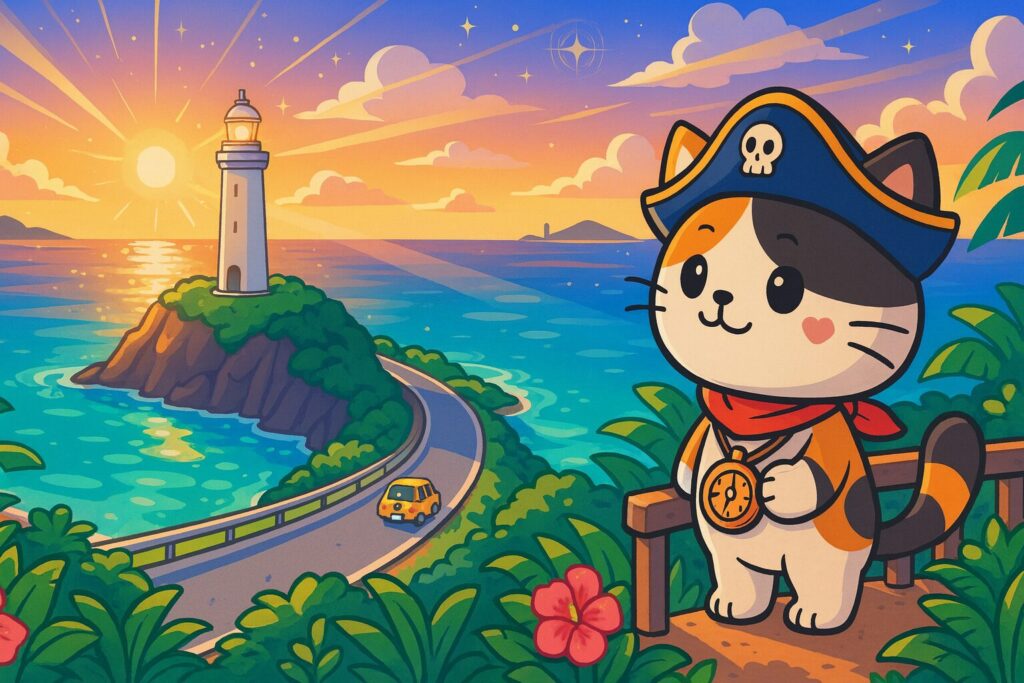 夕暮れ灯台旅とココロ船長