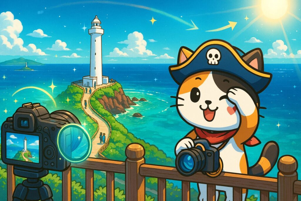 灯台撮影とココロ船長