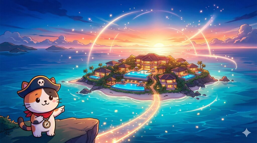 光る島リゾートとココロ船長