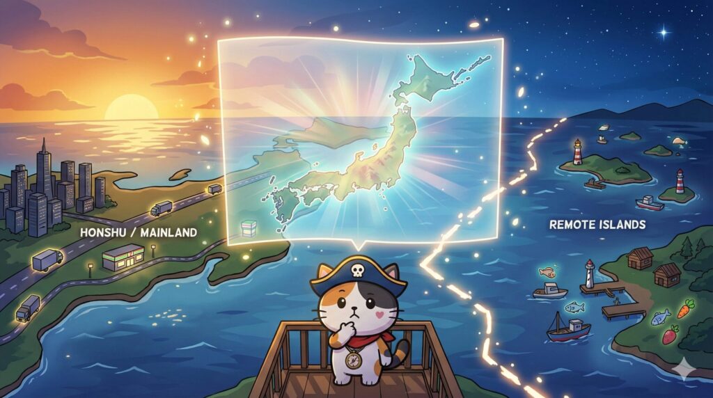 地図を見るココロ船長