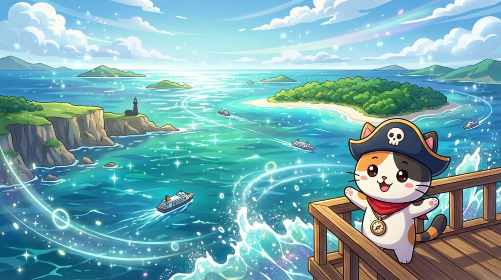 絶景の海とココロ船長