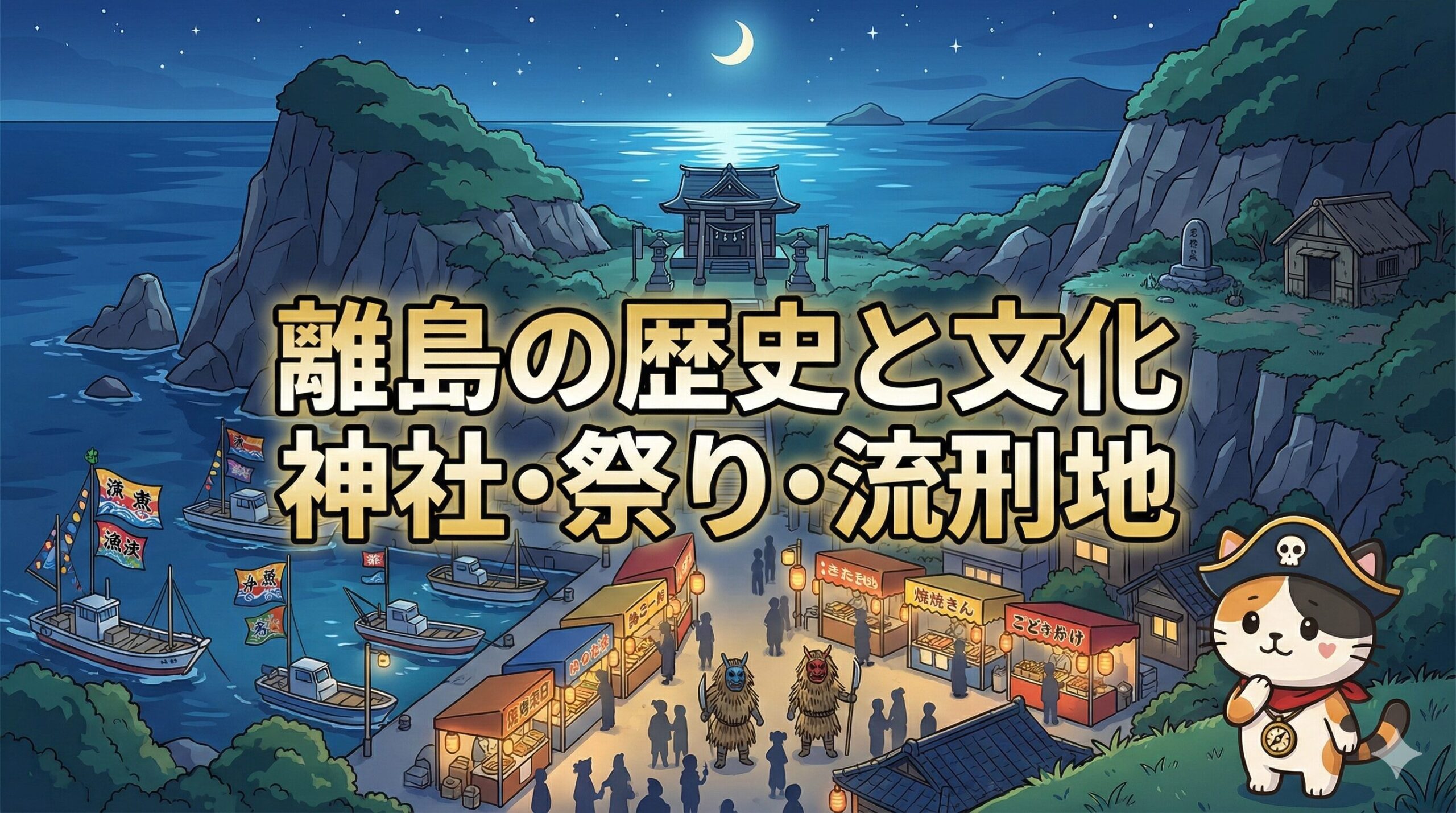 離島の神社とココロ船長