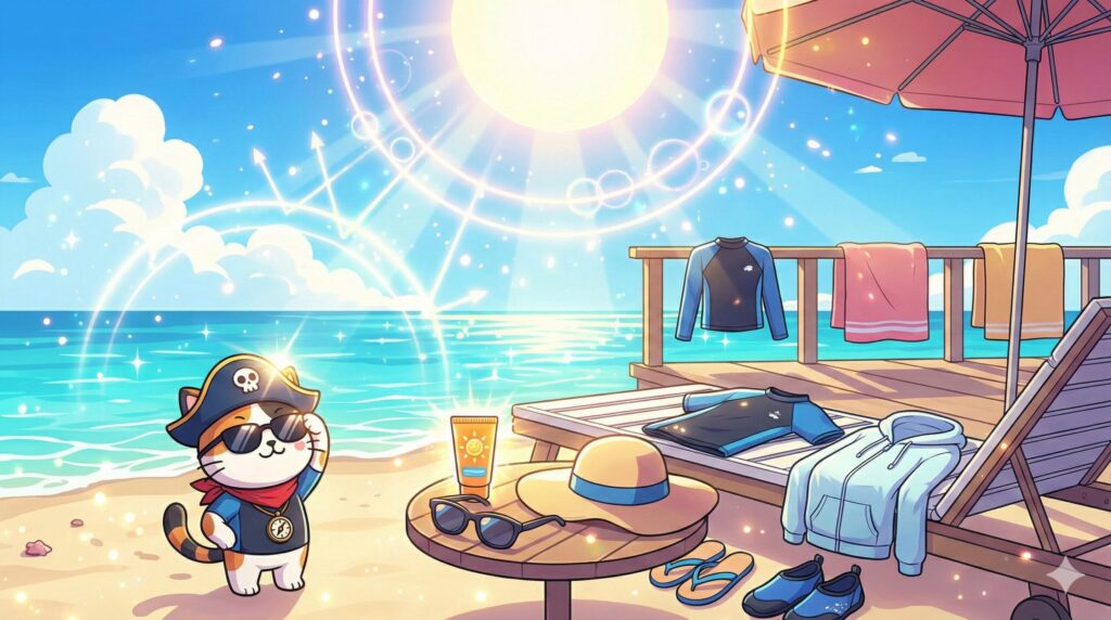 日焼け対策のココロ船長