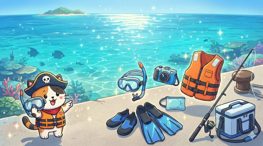 海遊びを見守るココロ船長