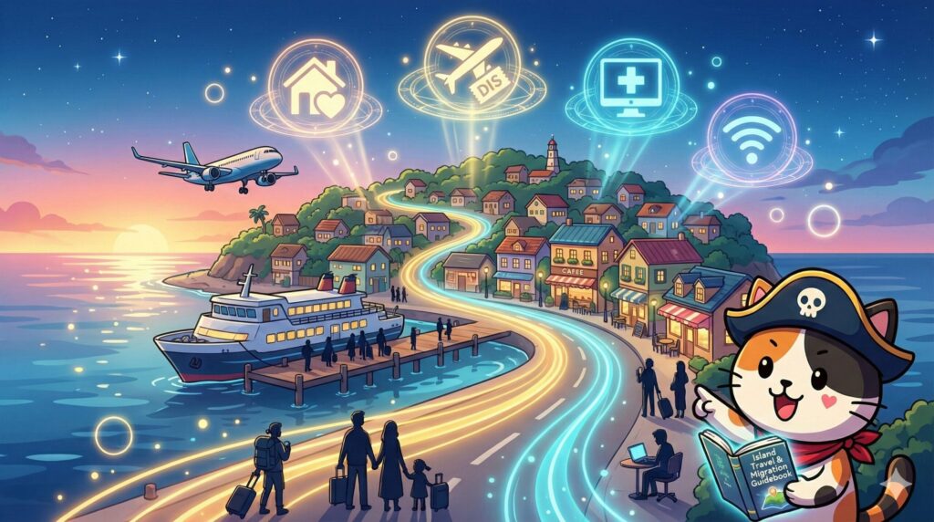 港町の島とココロ船長