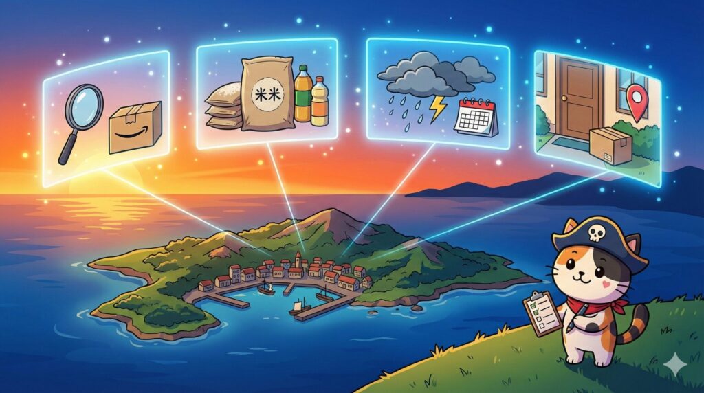 裏ワザを確認するココロ船長