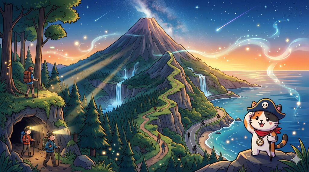 山の冒険とココロ船長