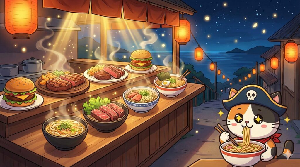 島の麺と肉とココロ船長
