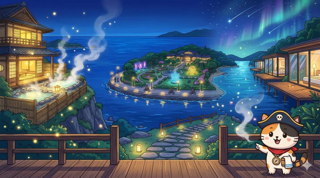 温泉リゾートとココロ船長