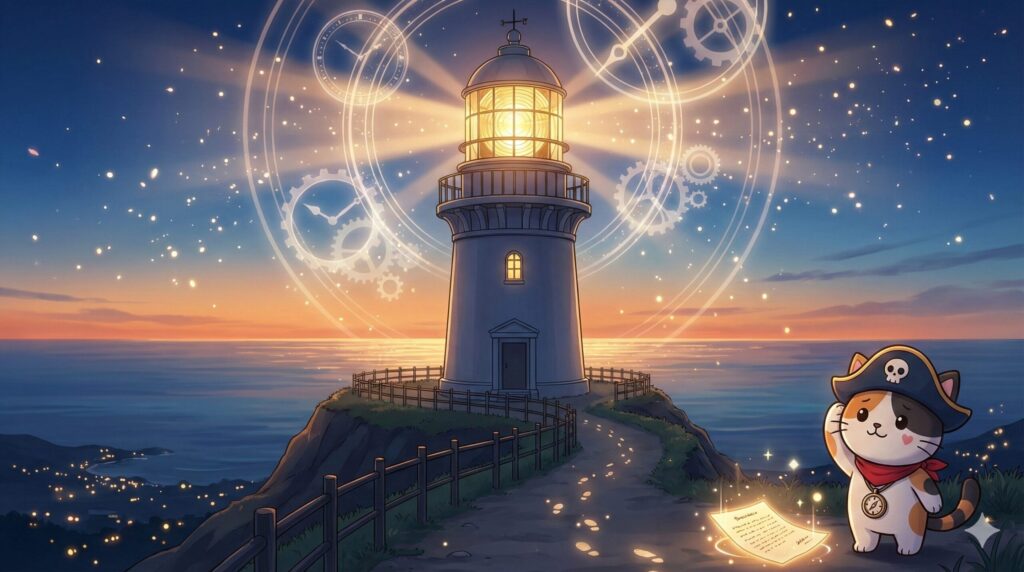 灯台レンズとココロ船長