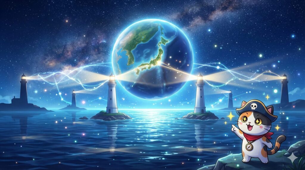 世界の灯台とココロ船長
